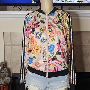 Adidas X Farm Rio Trefoil Floral Track Bomber Jacket Women's Size M (BR5114)